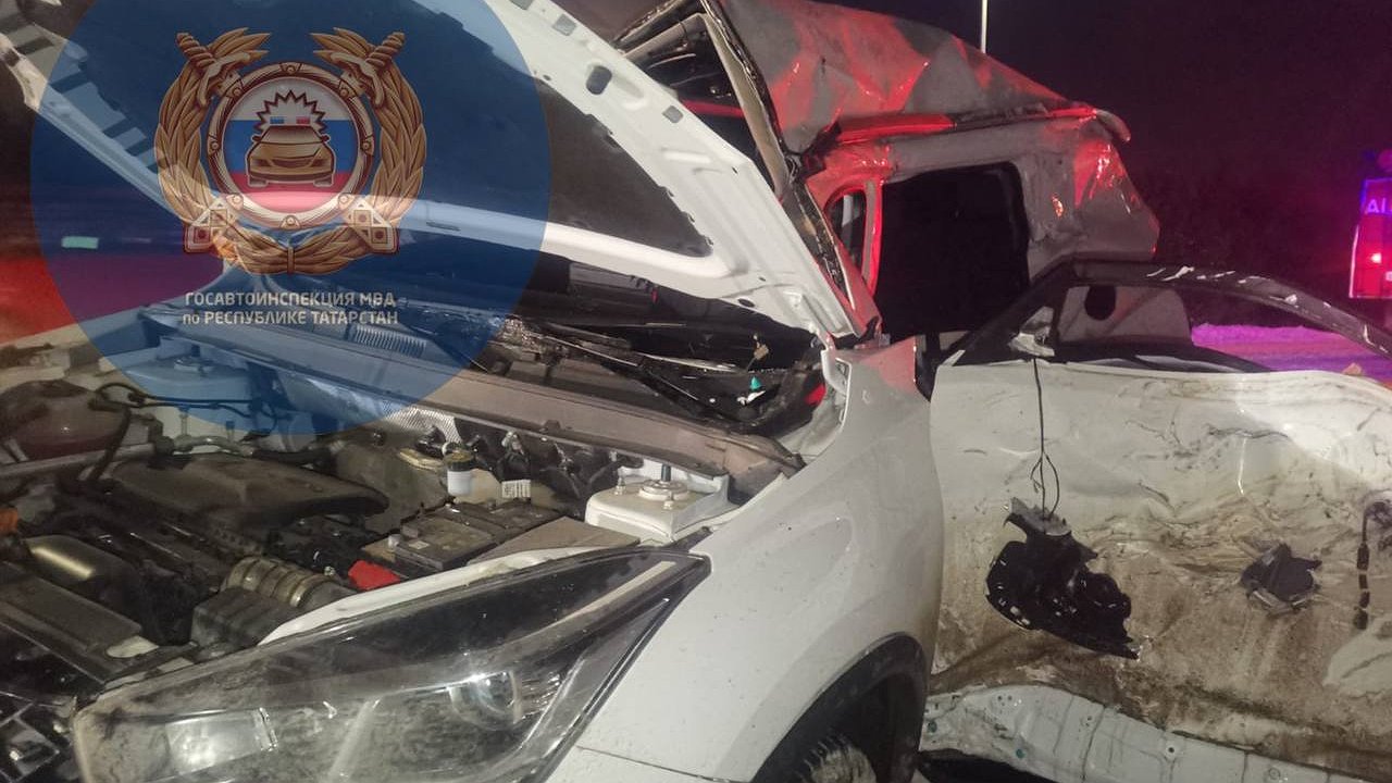 Главная картинка новости: Под Елабугой легковушка влетела в грузовик – погибла женщина