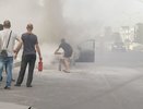 В Челнах на Московском проспекте на ходу вспыхнула старая иномарка