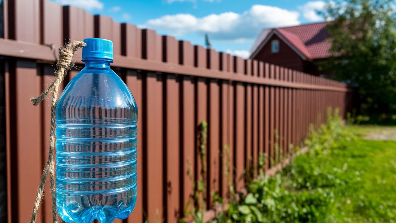 Главная картинка новости: Вешаю бутылку с водой на забор: помогает решить одну деликатную проблему на даче