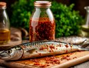 Скумбрия в бутылке, как копченая: просто кладу тушку в бутылку и заливаю маринадом - никакой химии