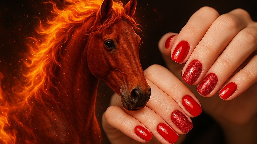 Главная картинка новости: Задабриваем Огненную Лошадь: какой маникюр сделать на Новый год 2026, чтобы удача шла по пятам 365 дней