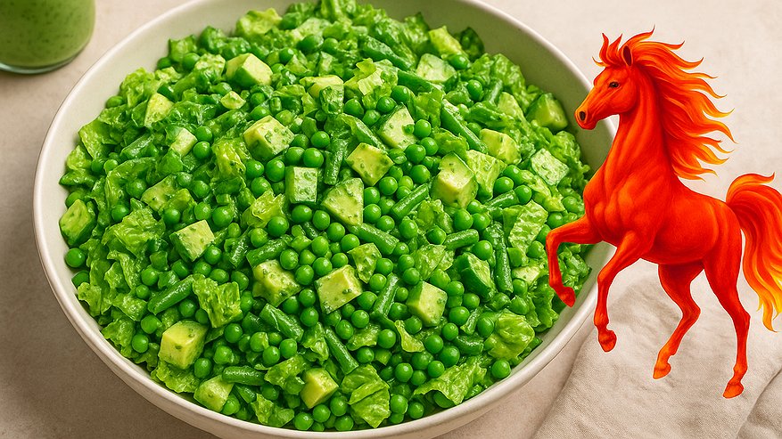 Главная картинка новости: «Оливье» Огненной Лошади не по нраву: готовим на Новый год салат «Пастбище»