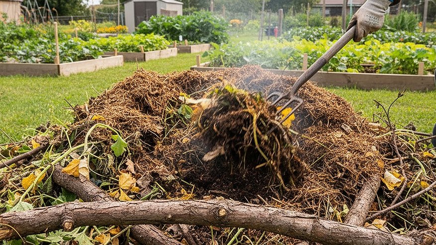 Главная картинка новости: За зиму перегниют и толстенные ветки, и ботва: вот как я ускоряют компост - на заметку каждому дачнику