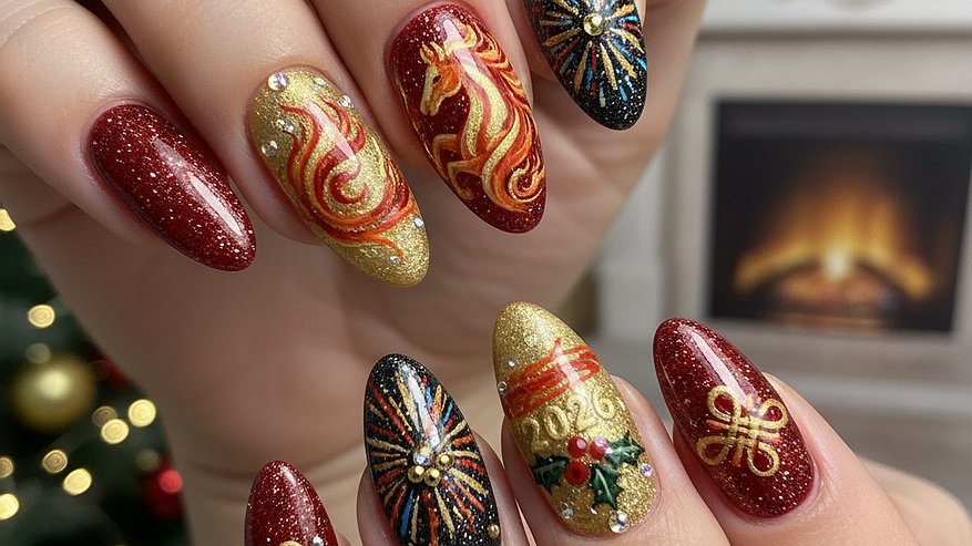 Главная картинка новости: Радуем Огненную Лошадь: какой цвет лака выбрать на Новый год 2026, чтобы весь год быть счастливой