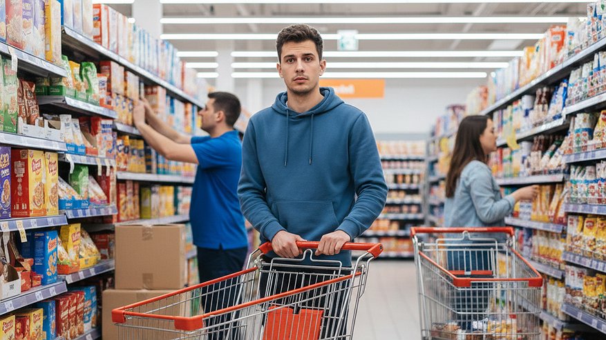 Главная картинка новости: Не вздумайте оставлять пустые тележки в зале супермаркета: они стоят там вовсе не просто так