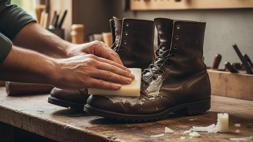 Главная картинка новости: Этот старый армейский способ, который спасет ваши вещи зимой: натираем обувь свечкой и бед не знаем