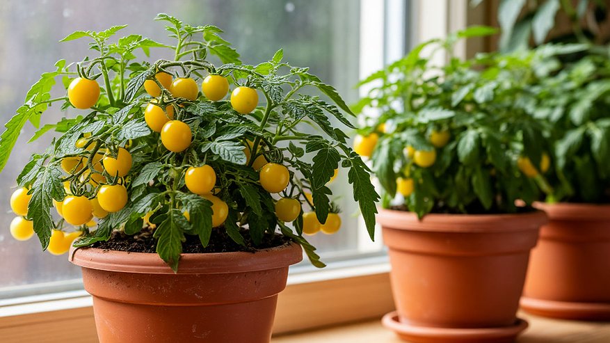 Главная картинка новости: Выращиваю томаты на подоконнике: компактные кустики все сплошь усыпаны ярко-желтыми помидорами