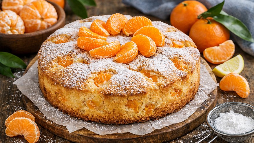 Главная картинка новости: Кефир, пара мандаринов и маленькая хитрость: зимой я всегда пеку "Мандариновку" — ароматный пирог, который исчезает со стола первым