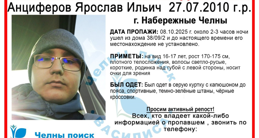 В Челнах ищут 15-летнего подростка