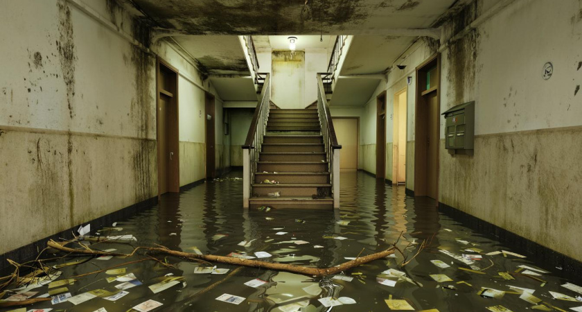 Крупный потоп произошёл в многоквартирном доме Челнов