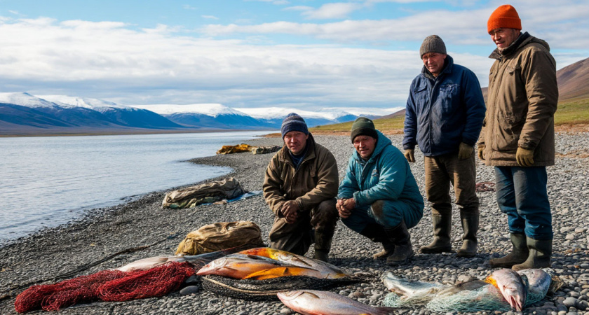 Рыбаки на Чукотке не стали скрывать, почему они выбрасывают красную рыбу тоннами — отдают чайкам или собакам