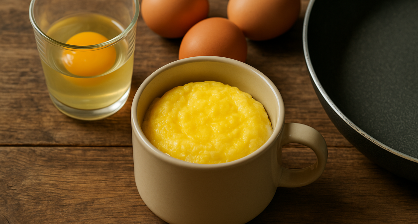 Яичницу на сковородке больше не жарю - беру простой стакан: получается в миллион раз вкуснее