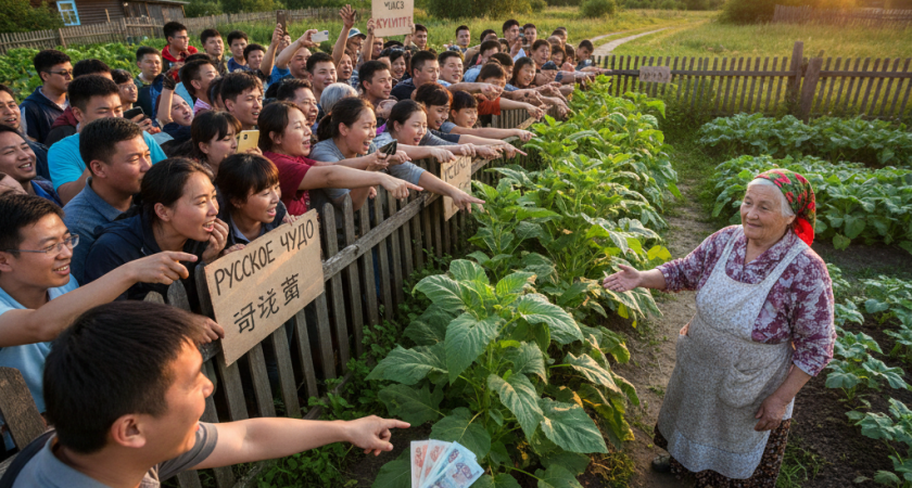 Толпа китайцев стояла у бабушкиного огорода и требовала продать им сорняк: "русское чудо", которое в России мало кто ценит