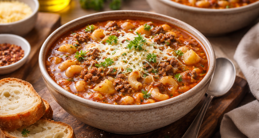 Бульон варить не нужно: густой суп с макаронами и фаршем — вкусное блюдо и релакс для желудка