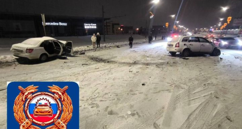 Ночью в Челнах «Лада» вылетела на встречку: три человека в больнице