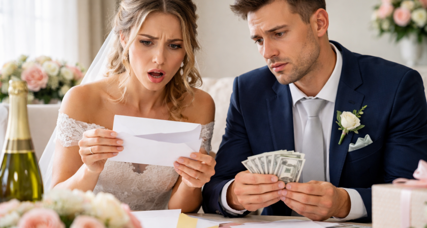 На свадьбу им вручили пустой конверт — правда всплыла утром, и такого поворота не ожидал никто
