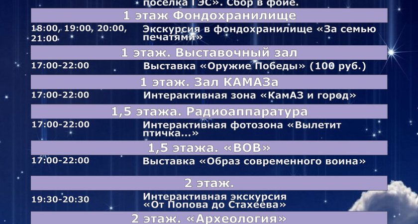 Челнинцы могут отправиться в музей ночью бесплатно