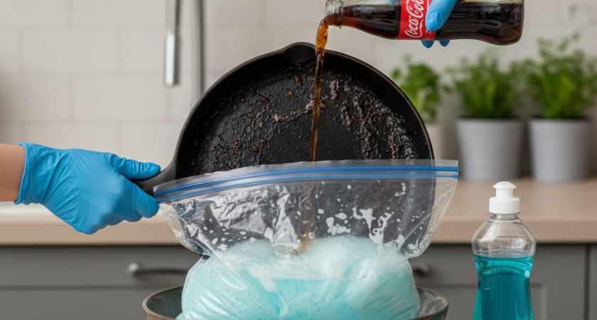 Кладу сковороду в полиэтиленовый пакет, и нагар исчезает на глазах – как вернуть блеск посуде