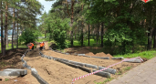 В Комсомольском парке заканчивают строить новый тротуар к Казанскому проспекту